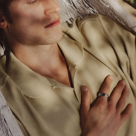 Oura Ring with heart rate visualization, representing heart health monitoring